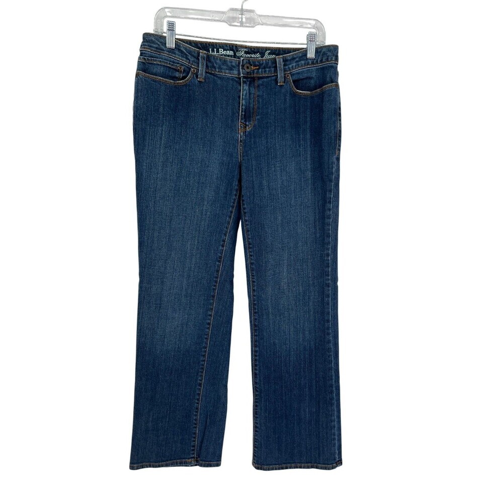 LL Bean Jeans Women's Size 10 Blue Cotton Blend Straight Leg Favorite Jean